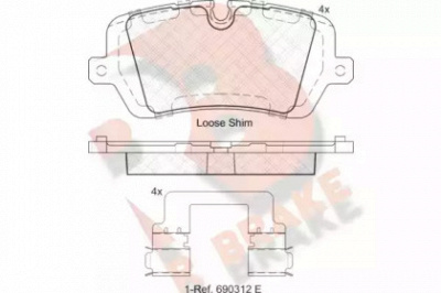R BRAKE rb2120 -  Комплект тормозных колодок, дисковый тормоз
